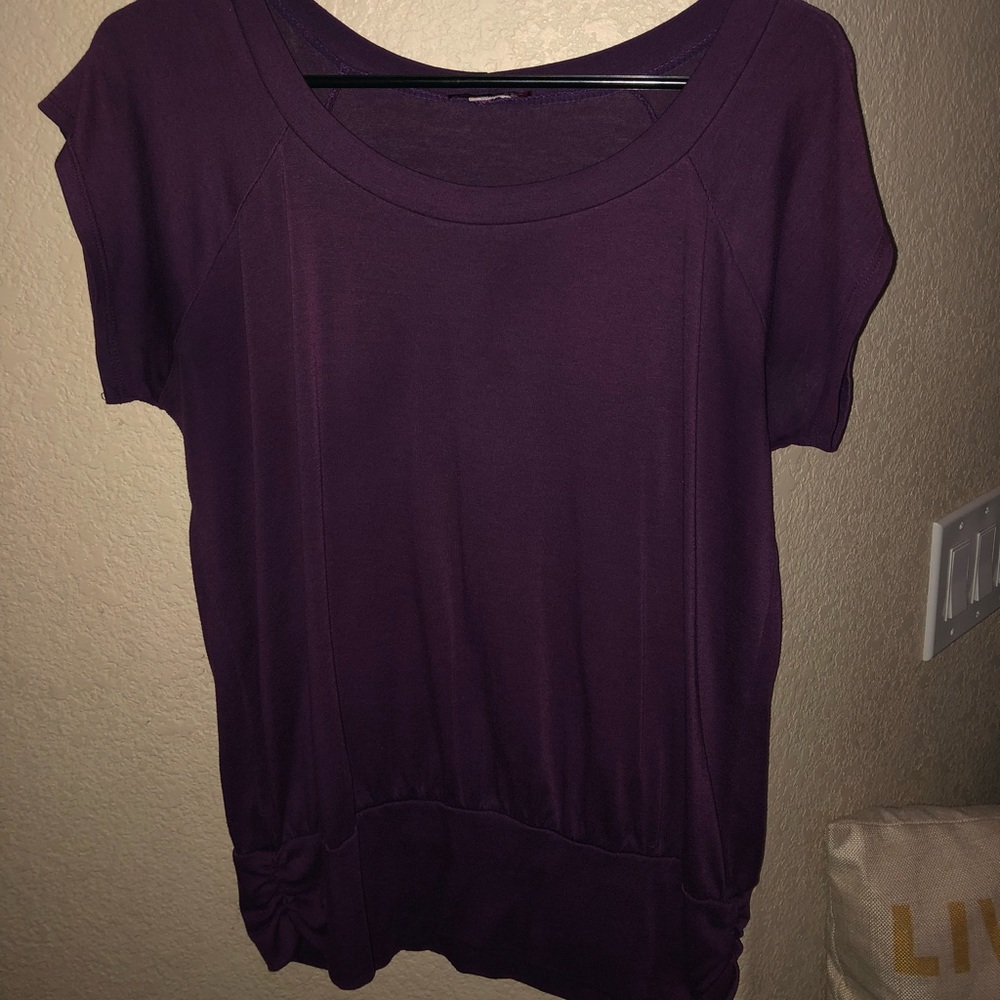 Purple cotton top - L